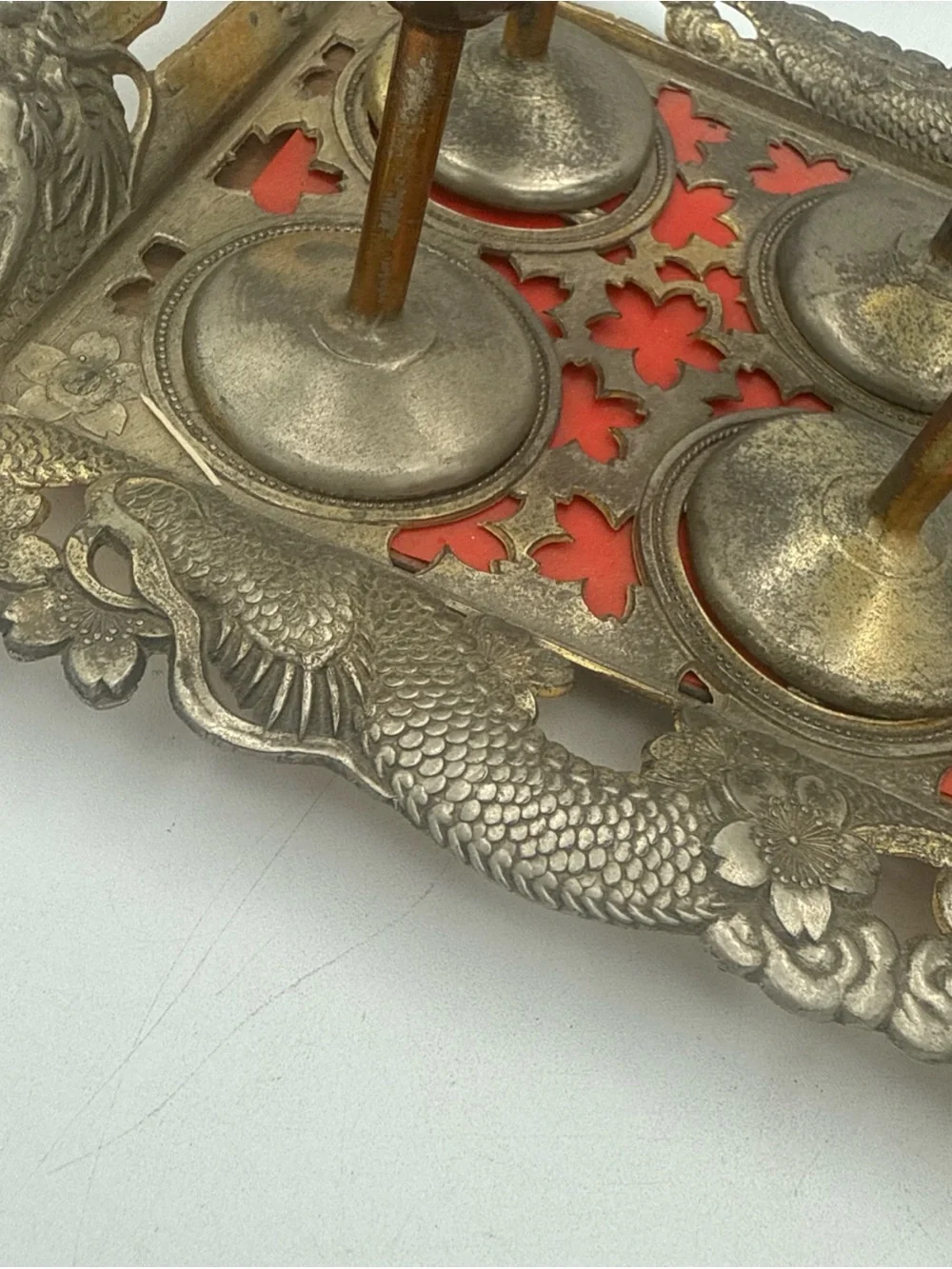 VTG Nikko Japanese Dragon Cordial Liqueur Set Tray & Cups As-Is No Glass